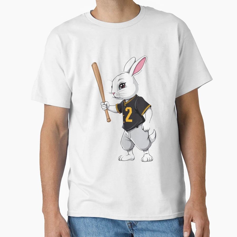 Baseball Player Easter Bunny T-Shirt - Minimalist Print for Adults - T-Shirt, Sweatshirt, Hoodie