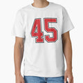 Sports Number 45 Red Black Color T-Shirt - Aesthetic Graphic for Adults - T-Shirt, Sweatshirt, Hoodie