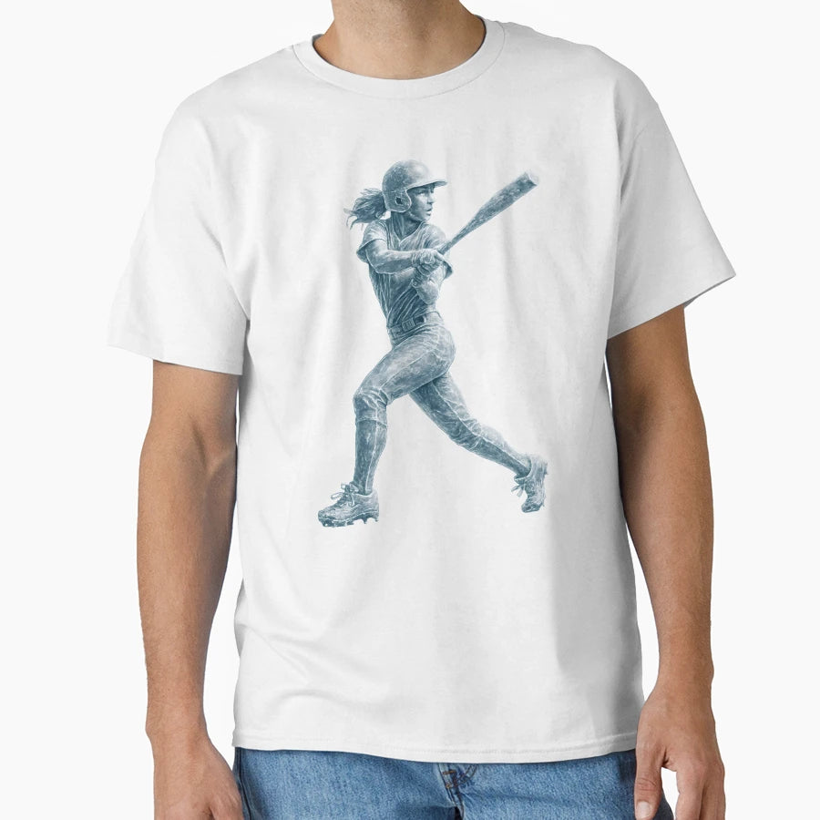 Dynamic Softball Player Art T-Shirt - Custom Art Print Unisex - T-Shirt, Sweatshirt, Hoodie