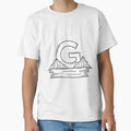 Illustration Letter G Beside Glacier T-Shirt - Custom Art Print Unisex - T-Shirt, Sweatshirt, Hoodie
