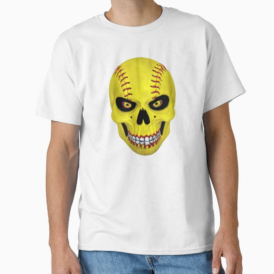 Softball Skeleton Softball Skull T-Shirt - Aesthetic Graphic Men Women - T-Shirt, Sweatshirt, Hoodie
