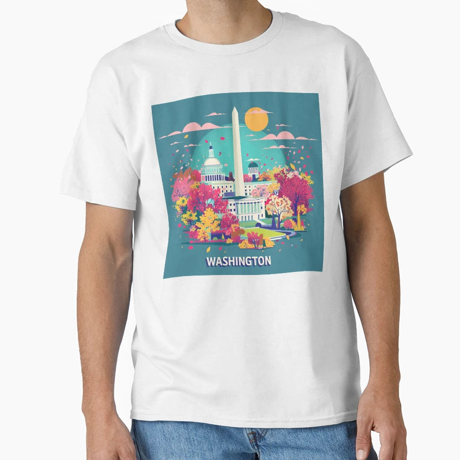 Washington Washington Vector Art T-Shirt - Unique Graphic for Adults - T-Shirt, Sweatshirt, Hoodie