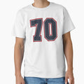 70 Navy Grey Red Sports Number Seventy T-Shirt - Novelty Apparel Unisex - T-Shirt, Sweatshirt, Hoodie