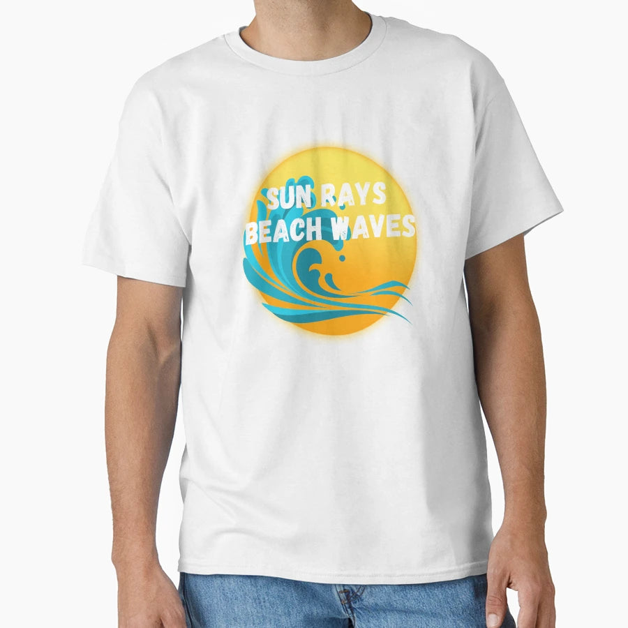 Sun Rays Beach Waves T-Shirt - Casual Everyday Wear Unisex - T-Shirt, Sweatshirt, Hoodie