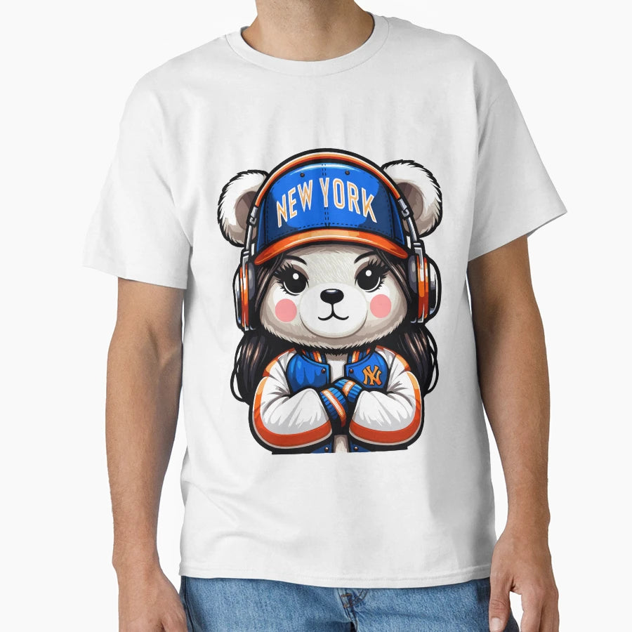Miss Sheila New York Teddy Bear T-Shirt - Minimalist Print Men Women - T-Shirt, Sweatshirt, Hoodie