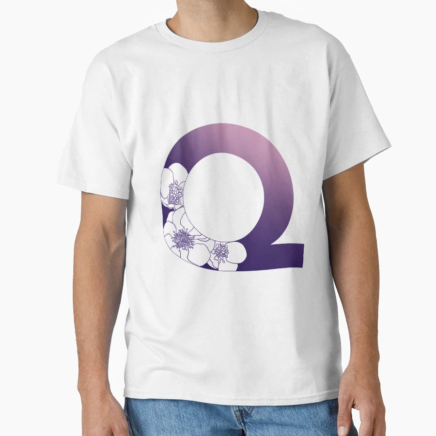 Ombr Initial Q T-Shirt - Unique Graphic Men Women - T-Shirt, Sweatshirt, Hoodie