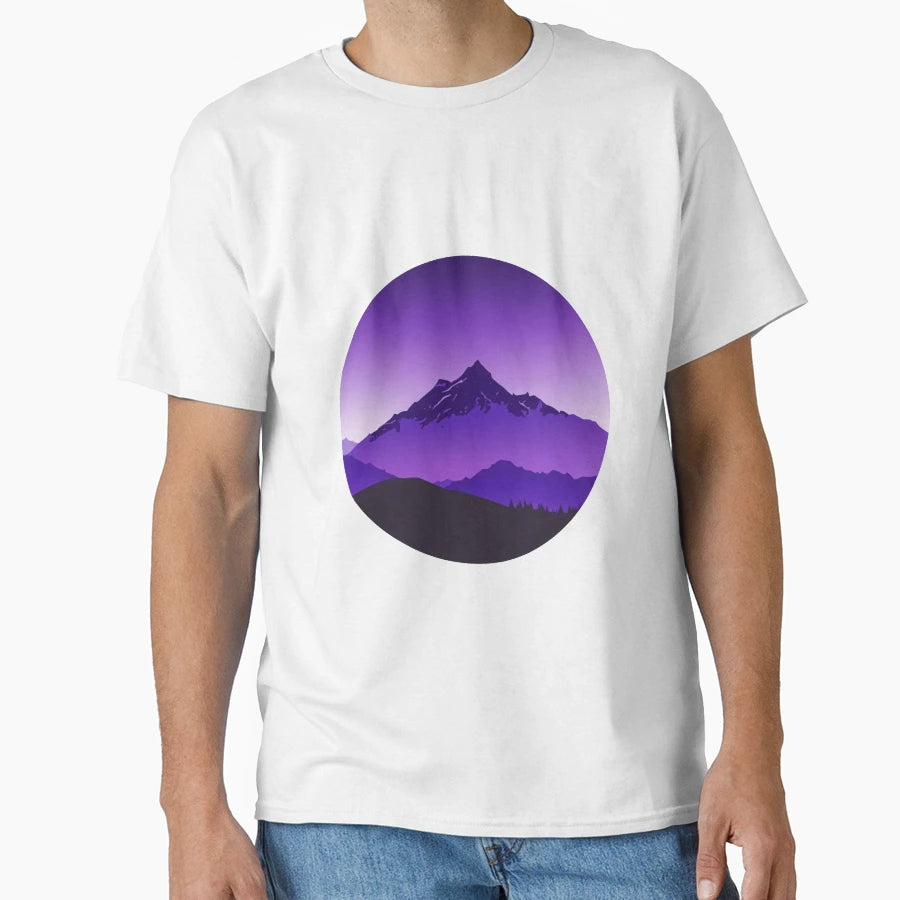 Alaska Mountain Peak Sunrise Morning T-Shirt - Minimalist Print Men Women - T-Shirt, Sweatshirt, Hoodie