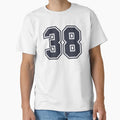 38 Sports Number Thirty Eight T-Shirt - Minimalist Print Unisex - T-Shirt, Sweatshirt, Hoodie