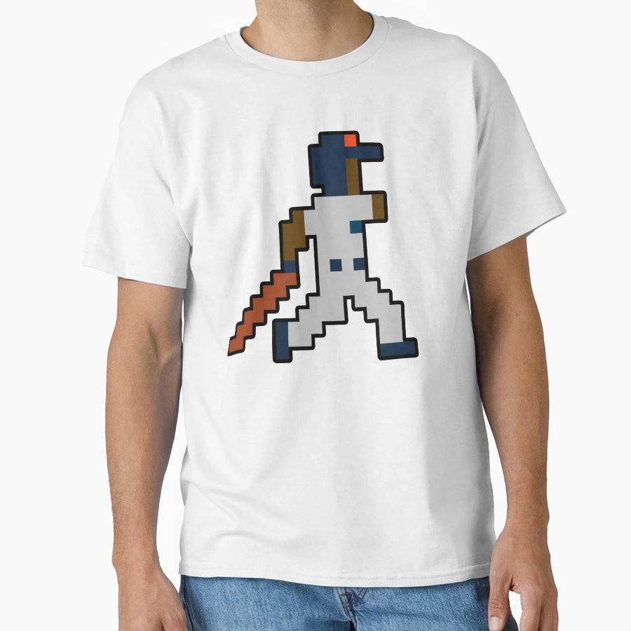 Detroit Pixel Baseball Player T-Shirt - Fun Novelty Design Unisex - T-Shirt, Sweatshirt, Hoodie
