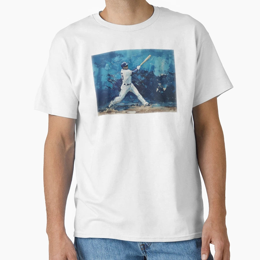 Baseball Player Frozen Swing Bold Blues T-Shirt - Graphic Print Unisex - T-Shirt, Sweatshirt, Hoodie