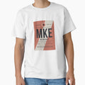 Luggage Tag E Mke Milwaukee Wisconsin T-Shirt - Minimalist Print Men Women - T-Shirt, Sweatshirt, Hoodie