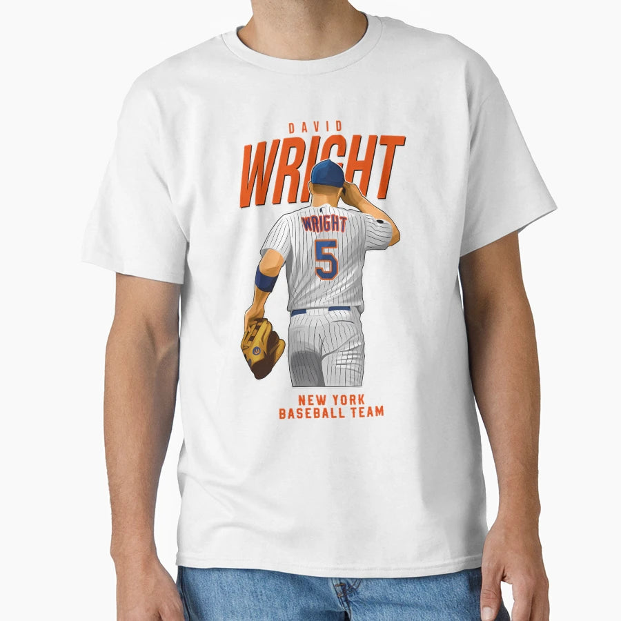 David Wright 5 New York Baseball Team T-Shirt - Custom Art Print Men Women - T-Shirt, Sweatshirt, Hoodie