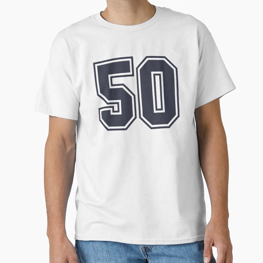 50 Sports Number Fifty T-Shirt - Aesthetic Graphic Unisex - T-Shirt, Sweatshirt, Hoodie