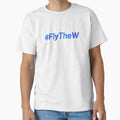 Fly Blue W Hashtag T-Shirt - Graphic Print for Adults - T-Shirt, Sweatshirt, Hoodie