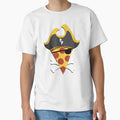 Pirate Pizza T-Shirt - Minimalist Print Men Women - T-Shirt, Sweatshirt, Hoodie