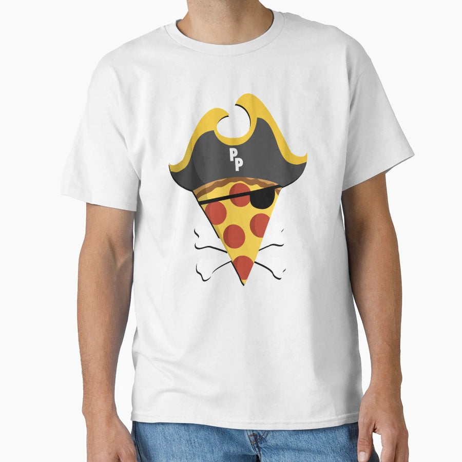 Pirate Pizza T-Shirt - Minimalist Print Men Women - T-Shirt, Sweatshirt, Hoodie