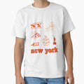 Orange Watercolor New York Us State T-Shirt - Fun Novelty Design Men Women - T-Shirt, Sweatshirt, Hoodie