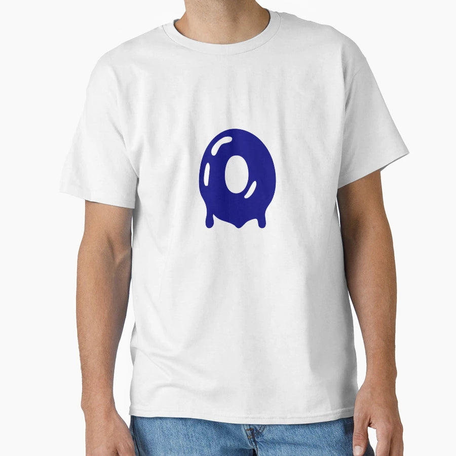 Copy Glossy Dark Blue Liquid Letter O T-Shirt - Aesthetic Graphic Unisex - T-Shirt, Sweatshirt, Hoodie
