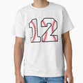 Baseball Number 12 T-Shirt - Unique Graphic for Adults - T-Shirt, Sweatshirt, Hoodie