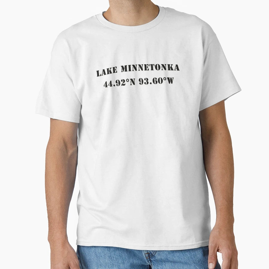 Lake Minnetonka Coordiantes T-Shirt - Fun Novelty Design Men Women - T-Shirt, Sweatshirt, Hoodie