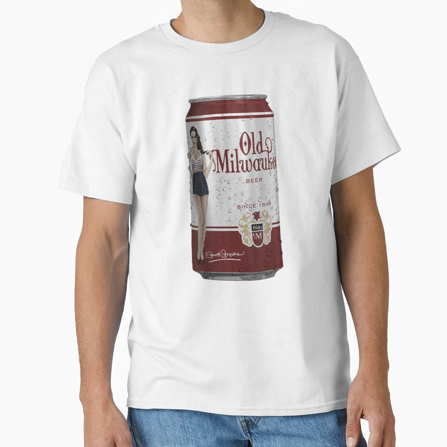 Old Milwauke Beer T-Shirt - Minimalist Print Men Women - T-Shirt, Sweatshirt, Hoodie
