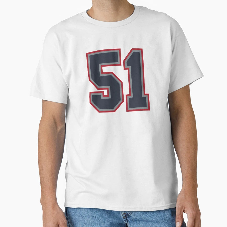 51 Navy Grey Red Sports Number Fifty One T-Shirt - Minimalist Print Unisex - T-Shirt, Sweatshirt, Hoodie
