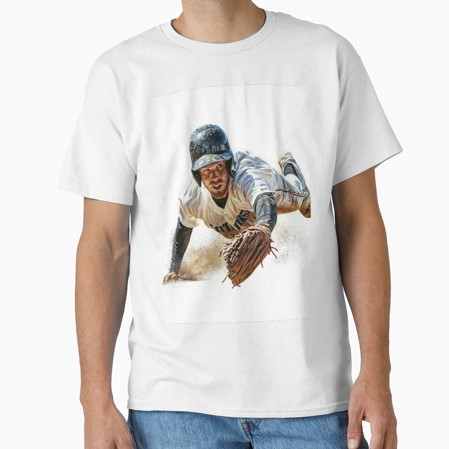 Pitcher Diving Catch Active Outdoors T-Shirt - Unique Graphic Men Women - T-Shirt, Sweatshirt, Hoodie
