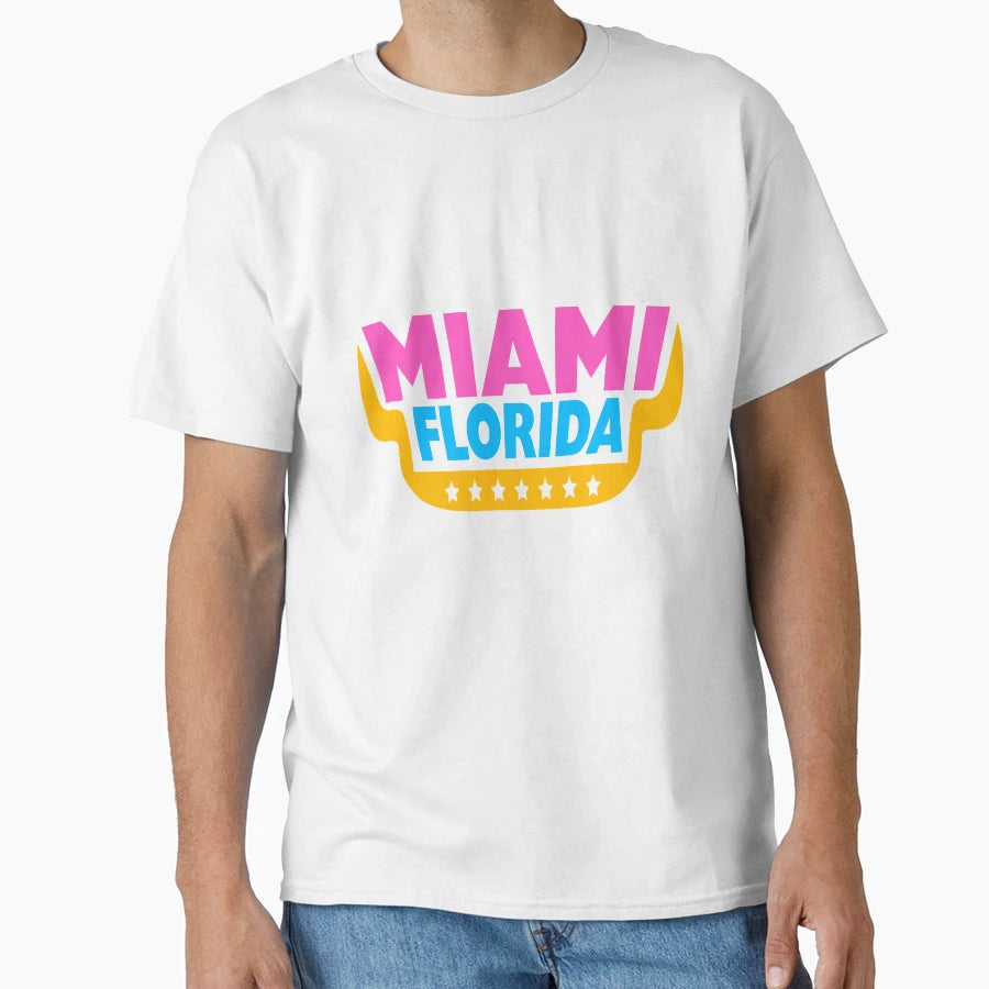 Miami Beach Florida Usa Palms Sun T-Shirt - Aesthetic Graphic Unisex - T-Shirt, Sweatshirt, Hoodie