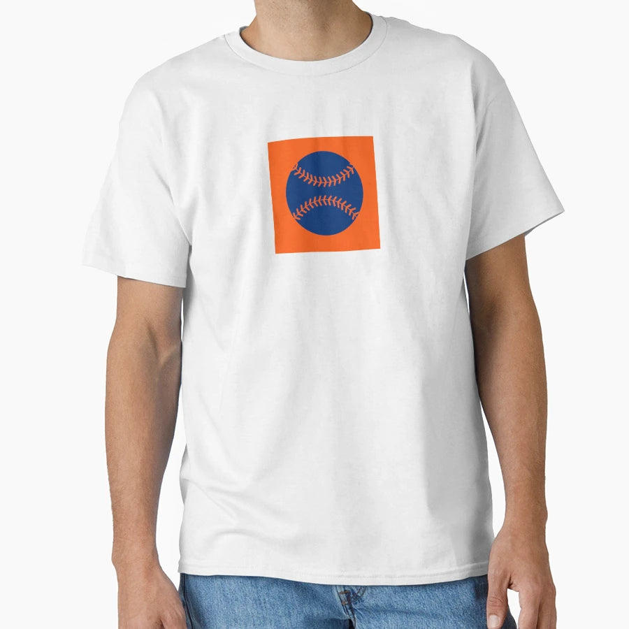 Nym Orange And Blue Baseball Pattern T-Shirt - Custom Art Print Unisex - T-Shirt, Sweatshirt, Hoodie