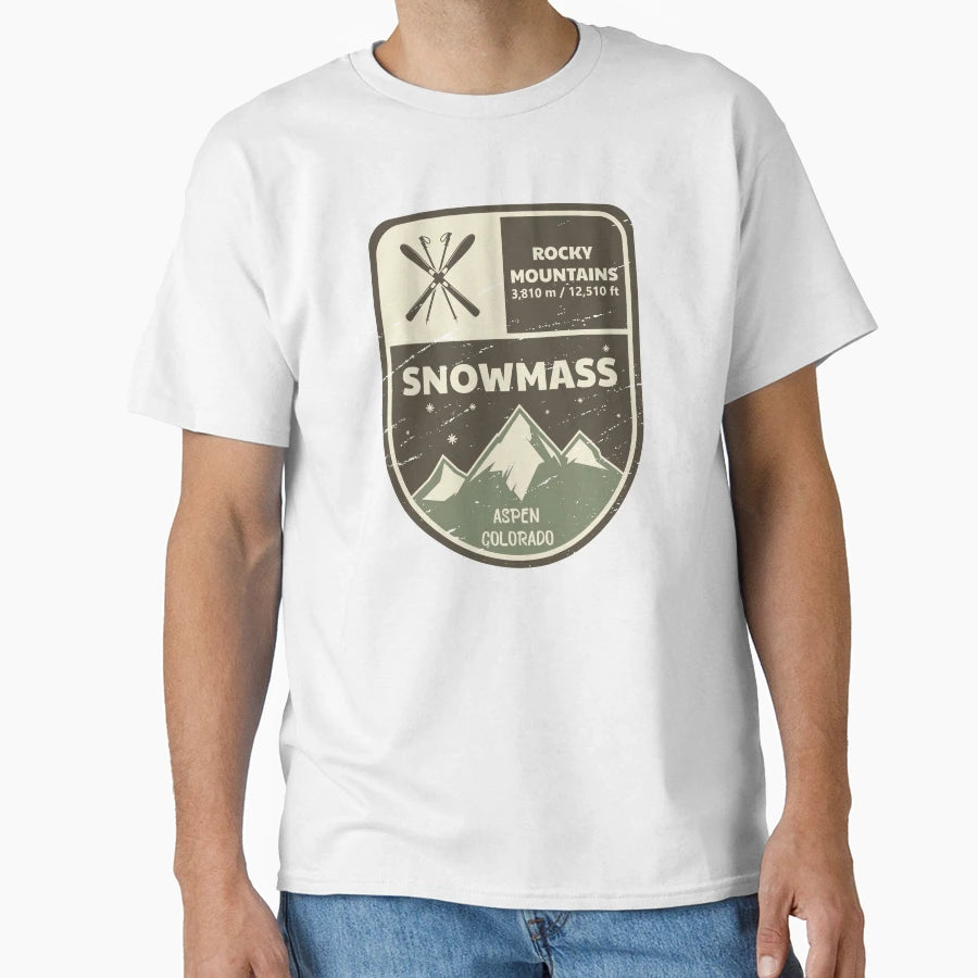 Snowmass Aspen Rocky Mountains Colorado T-Shirt - Graphic Print for Adults - T-Shirt, Sweatshirt, Hoodie