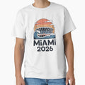 Miami 2026 Ocean Wave Football V10 T-Shirt - Minimalist Print Unisex - T-Shirt, Sweatshirt, Hoodie