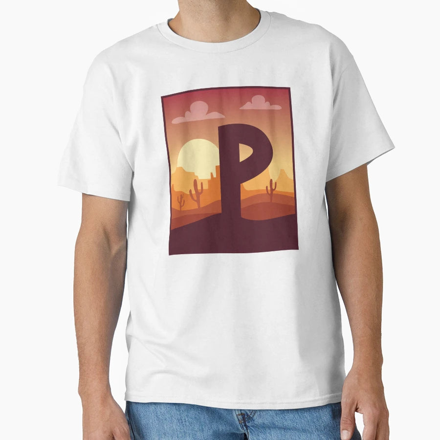 Letter P Desert T-Shirt - Graphic Print Unisex - T-Shirt, Sweatshirt, Hoodie