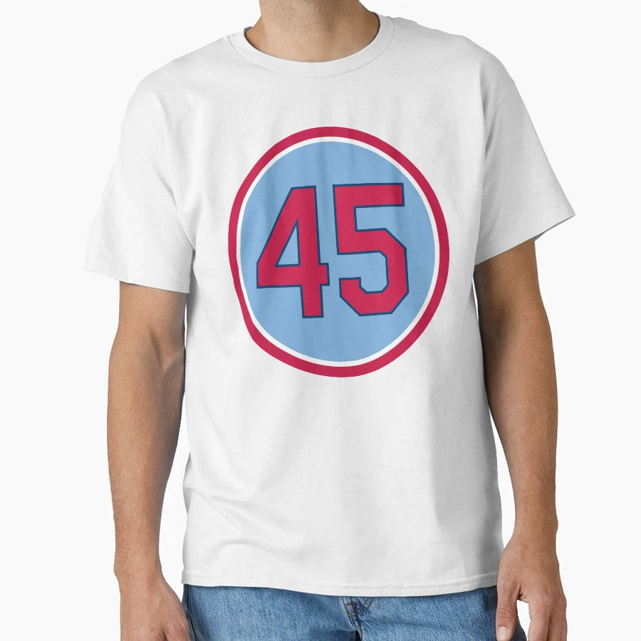 Bob Gibson 45 Jersey Number T-Shirt - Unique Graphic for Adults - T-Shirt, Sweatshirt, Hoodie