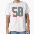 58 Number Aqua Orange Lucky Sports T-Shirt - Custom Art Print Men Women - T-Shirt, Sweatshirt, Hoodie