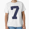 Number 7 Marine Blue Seven Sports Number T-Shirt - Custom Art Print Unisex - T-Shirt, Sweatshirt, Hoodie