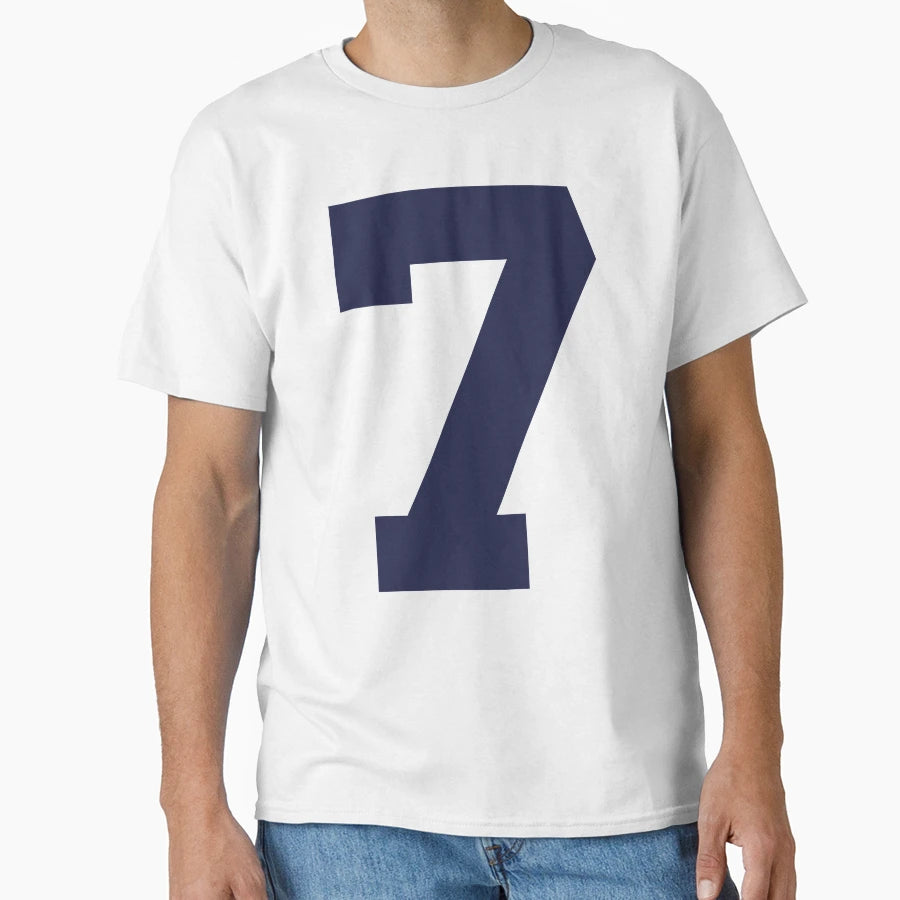 Number 7 Marine Blue Seven Sports Number T-Shirt - Custom Art Print Unisex - T-Shirt, Sweatshirt, Hoodie