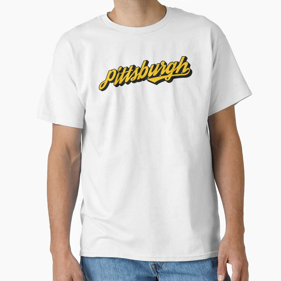 Pittsburgh Script T-Shirt - Minimalist Print Men Women - T-Shirt, Sweatshirt, Hoodie