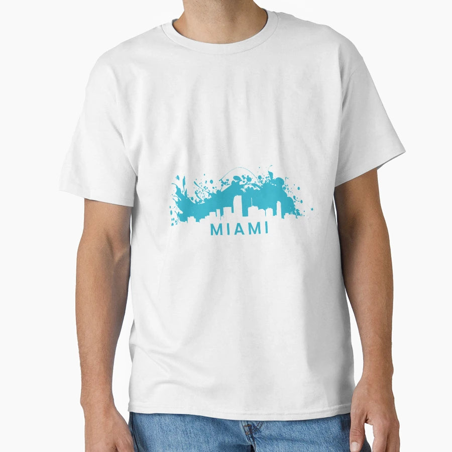 Miami Skyline T-Shirt - Novelty Apparel for Adults - T-Shirt, Sweatshirt, Hoodie