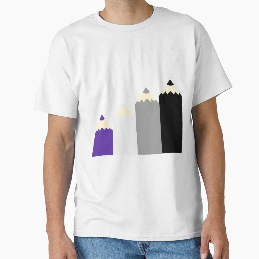Asexual Pencil Pride Flag T-Shirt - Casual Everyday Wear Men Women - T-Shirt, Sweatshirt, Hoodie