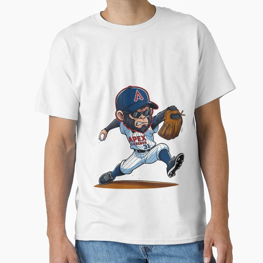 Apex Legends Baseball Pitcher Monkey T-Shirt - Casual Everyday Wear Unisex - T-Shirt, Sweatshirt, Hoodie