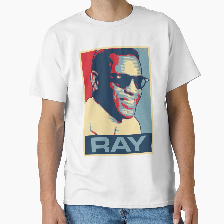 Ray Charles Color Block Music Lovers T-Shirt - Novelty Apparel for Adults - T-Shirt, Sweatshirt, Hoodie