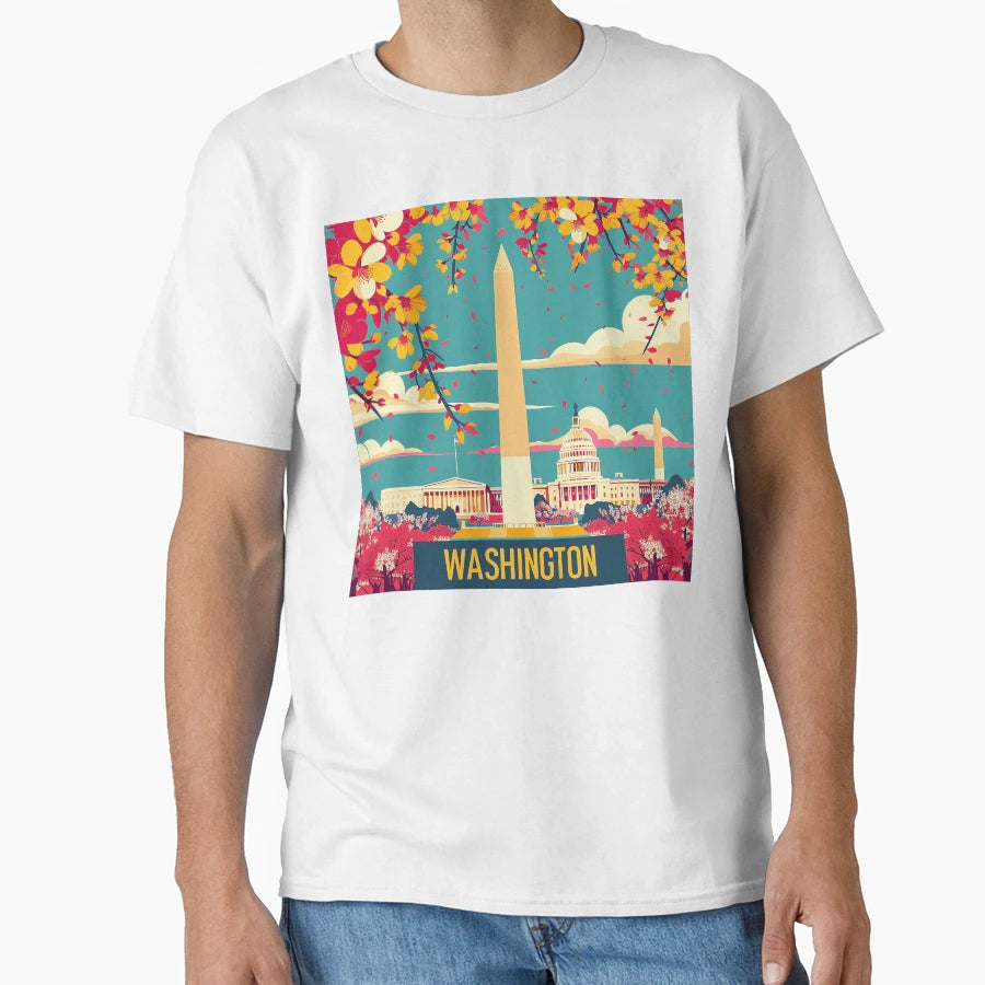 Washington Washington Vector Art T-Shirt - Graphic Print Unisex - T-Shirt, Sweatshirt, Hoodie