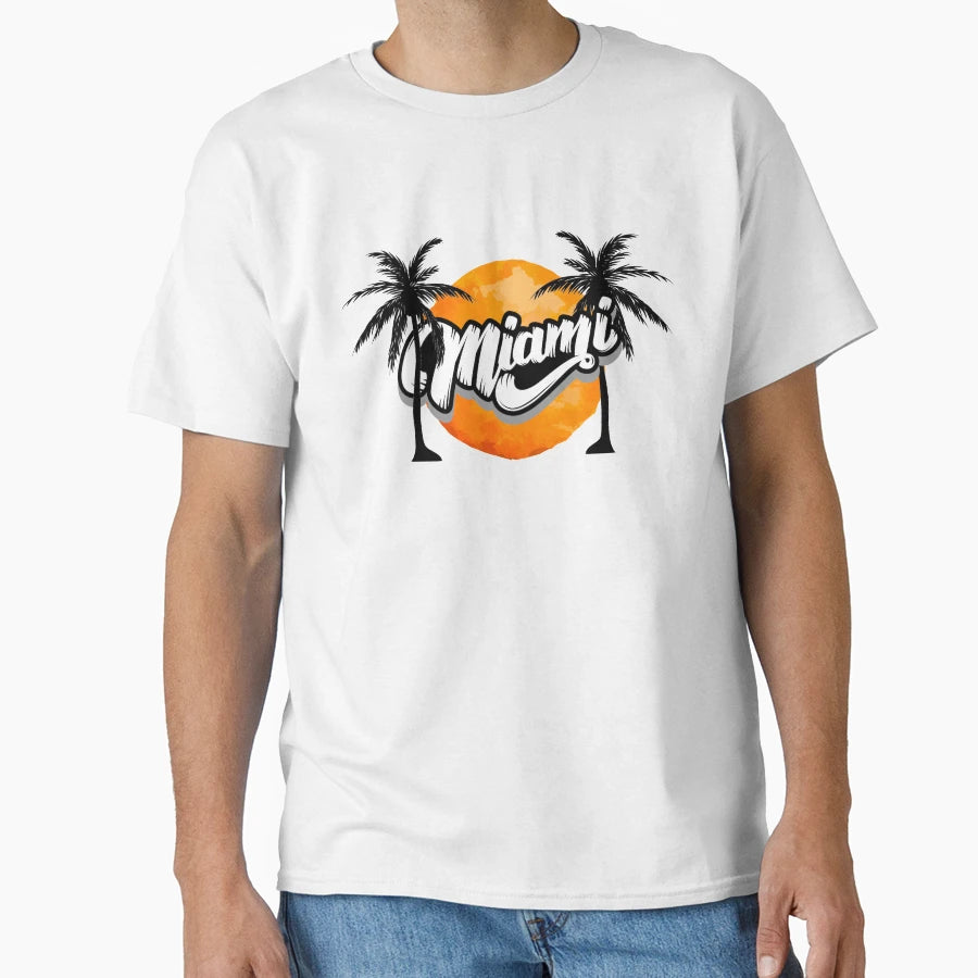Miami Florida Usa America Summer Sun T-Shirt - Minimalist Print Men Women - T-Shirt, Sweatshirt, Hoodie