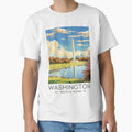 Travel Illustration Washington D C Us T-Shirt - Aesthetic Graphic Men Women - T-Shirt, Sweatshirt, Hoodie