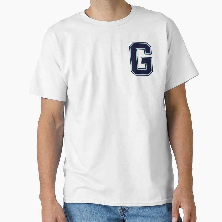 Navy Blue Letter G Initial Monogram T-Shirt - Aesthetic Graphic Unisex - T-Shirt, Sweatshirt, Hoodie