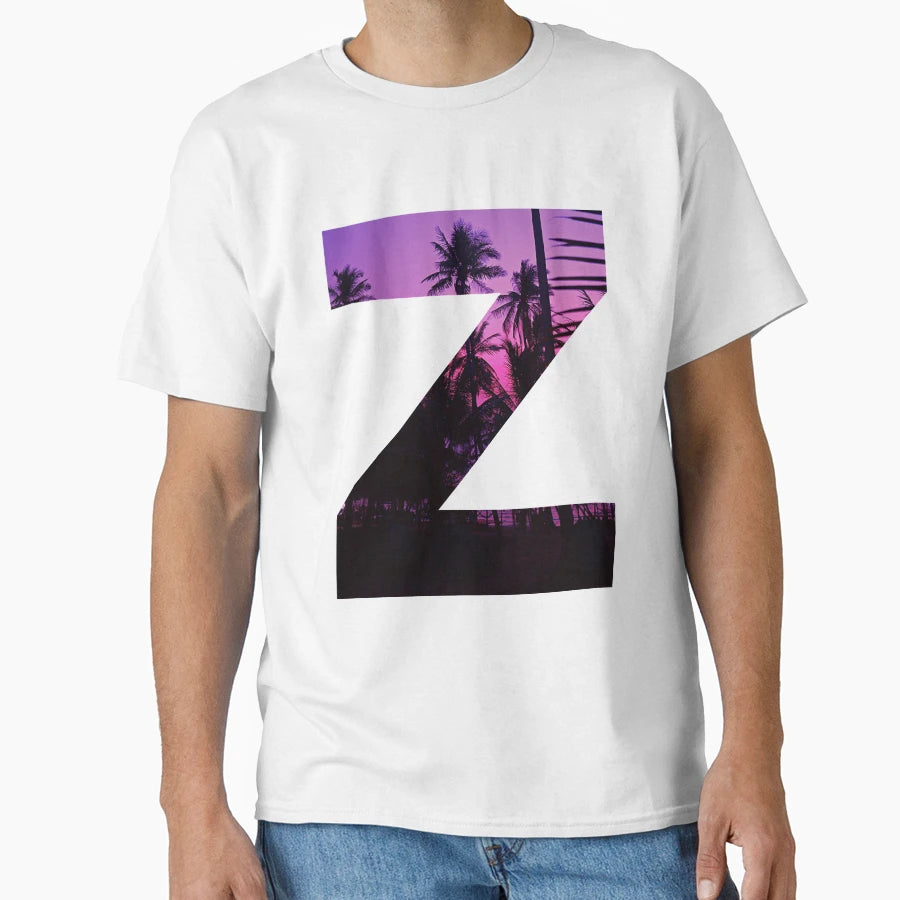 Z Letter Purple Sunset Z T-Shirt - Trendy Graphic Men Women - T-Shirt, Sweatshirt, Hoodie
