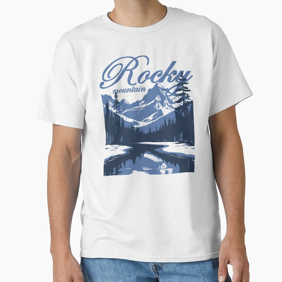 Rocky Mountain Landscape Wilderness T-Shirt - Unique Graphic Unisex - T-Shirt, Sweatshirt, Hoodie