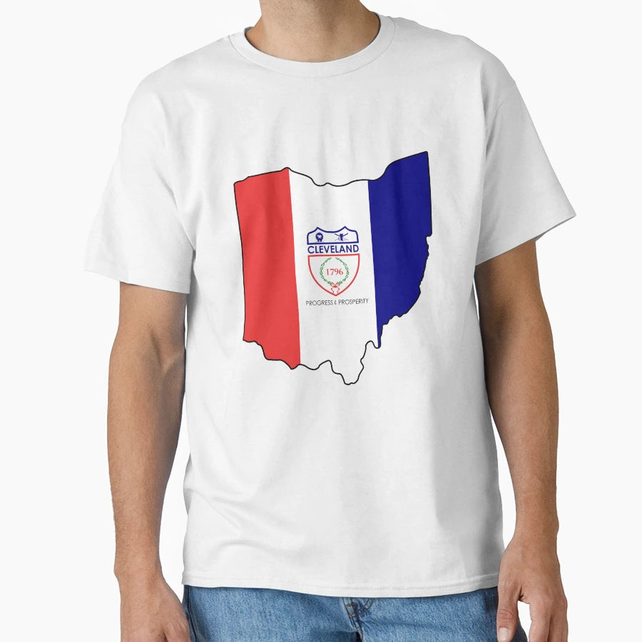 Cleveland Flag Ohio T-Shirt - Unique Graphic for Adults - T-Shirt, Sweatshirt, Hoodie