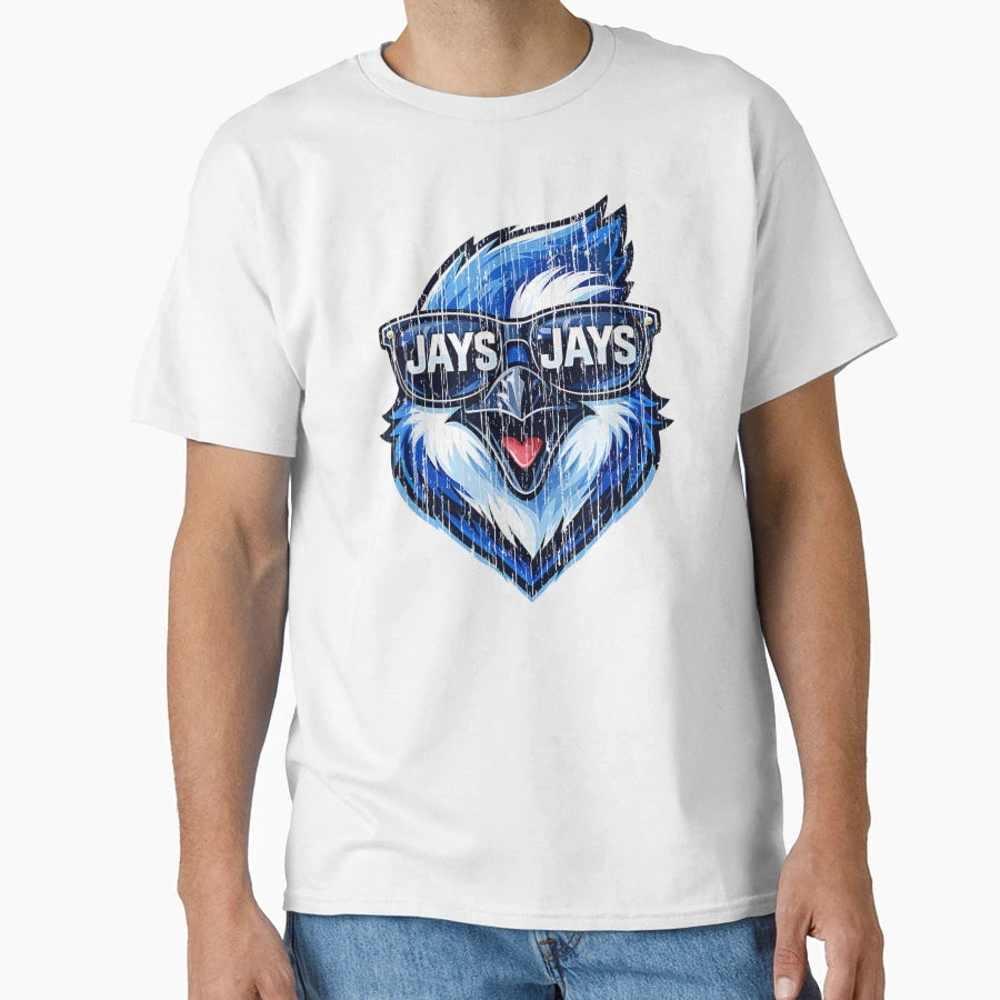 Blue Jay Bird Wearing Sunglasses T-Shirt - Aesthetic Graphic Men Women - T-Shirt, Sweatshirt, Hoodie