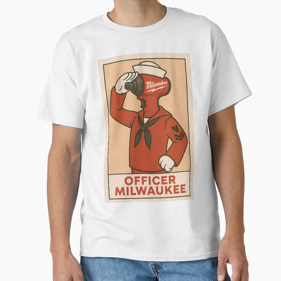 Officer Milwaukee T-Shirt - Minimalist Print for Adults - T-Shirt, Sweatshirt, Hoodie